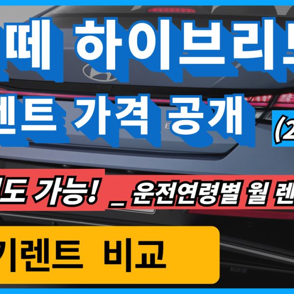 2026 아반떼 하이브리드 장기렌트 가격 비교