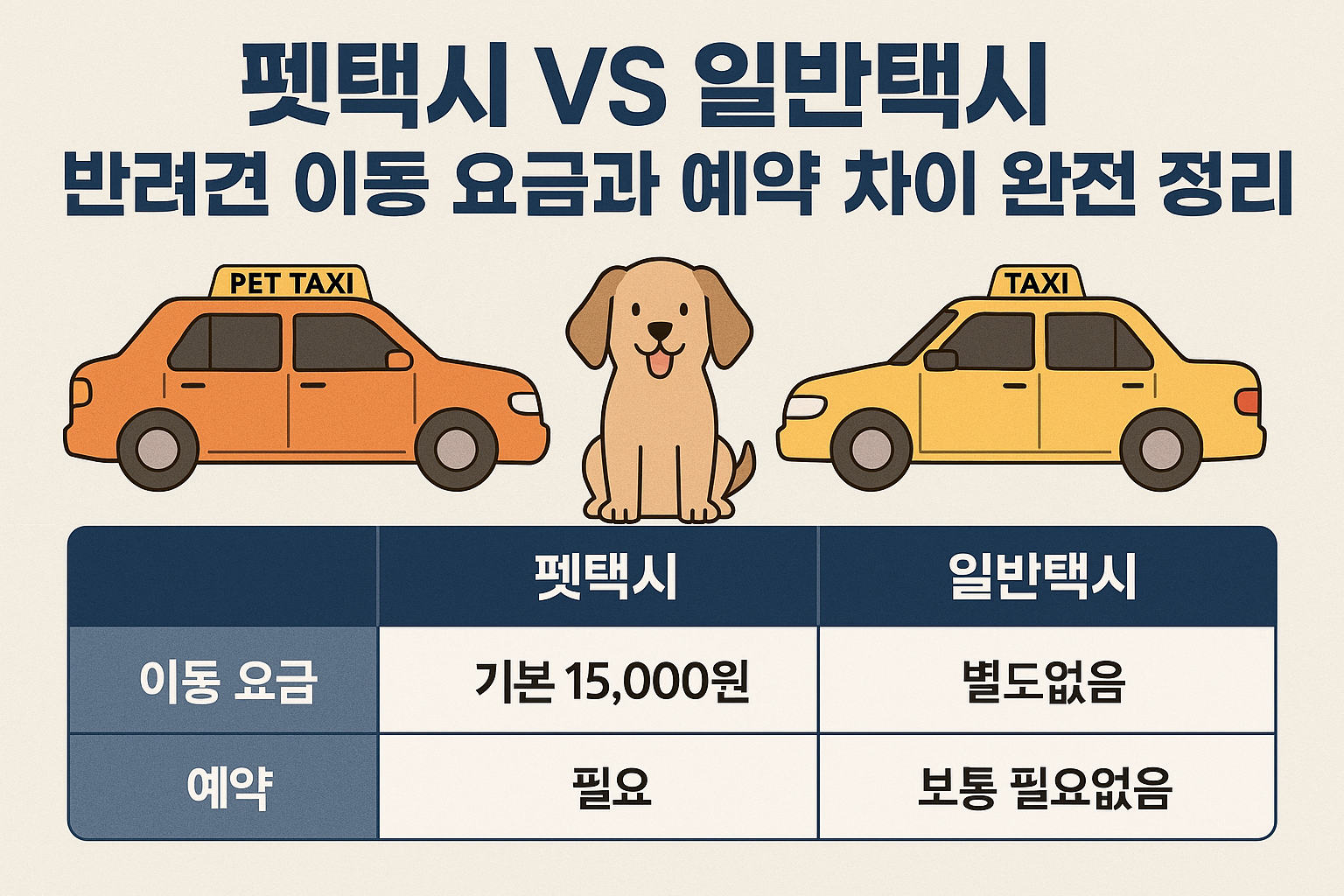 펫택시 VS 일반택시