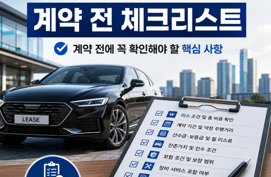 자동차 리스 계약 전 체크리스트