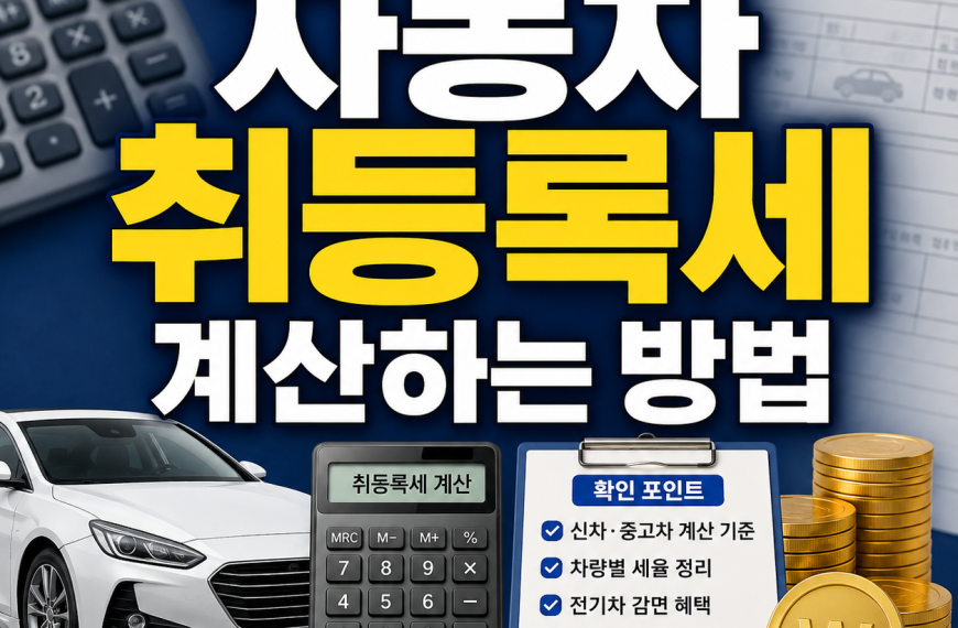 자동차 취등록세 계산
