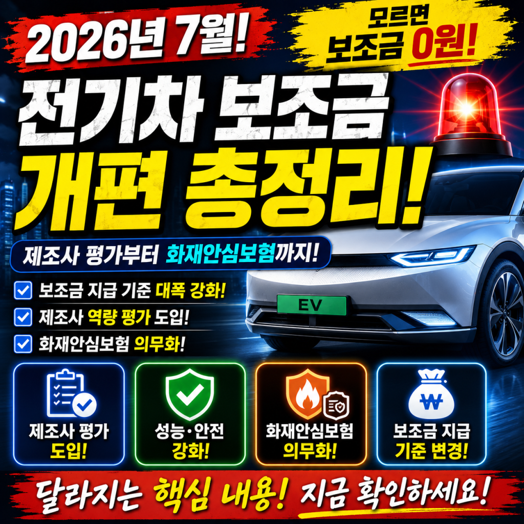 2026년 7월 전기차 보조금 개편
