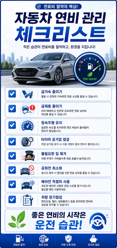 자동차 연비 높이는 운전 습관 33