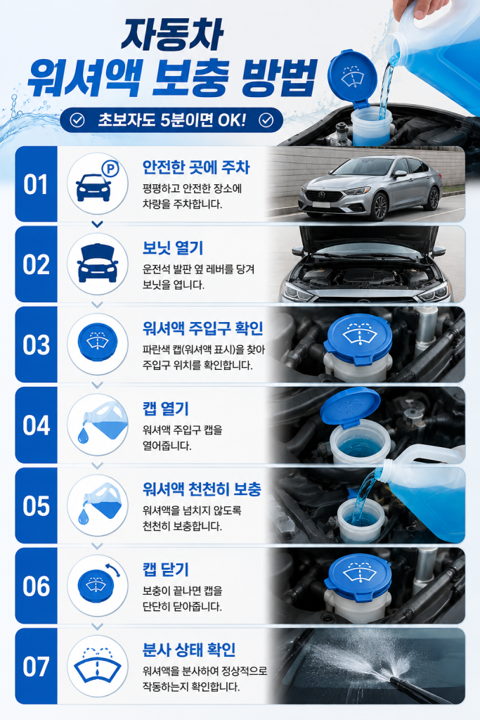 자동차 워셔액 보충 방법 1
