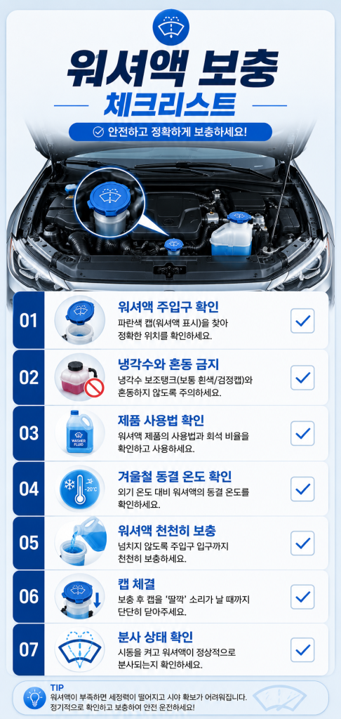 자동차 워셔액 보충 방법 2