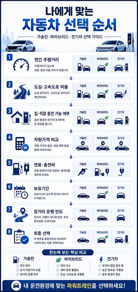 가솔린 하이브리드 전기차 비교 2