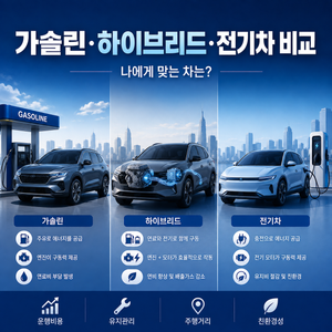 가솔린 하이브리드 전기차 비교