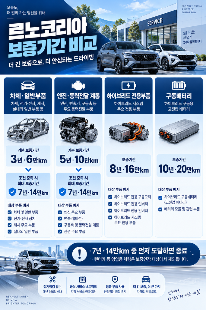 르노코리아 7년 14만km 무상보증 2