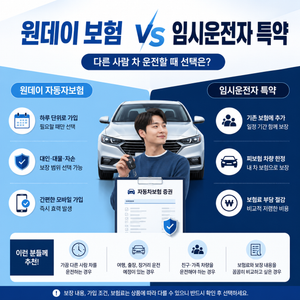 원데이 자동차보험 임시운전자 특약 차이