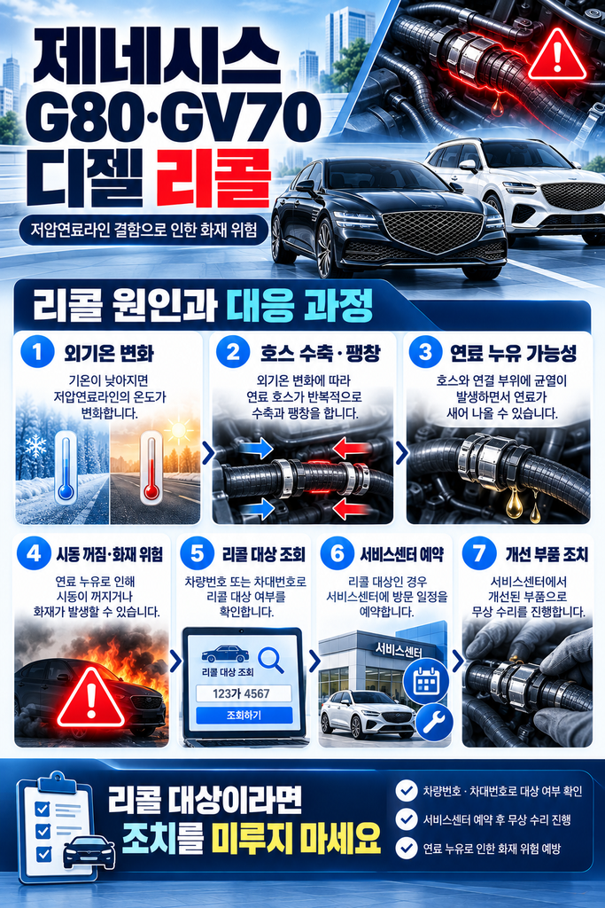 제네시스 G80 GV70 리콜 2