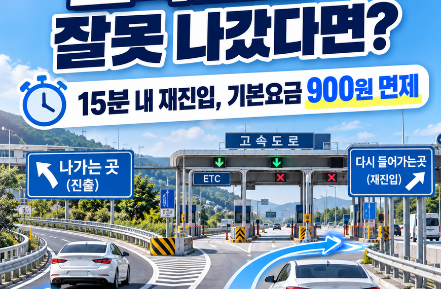 고속도로 15분 재진입 통행료 면제