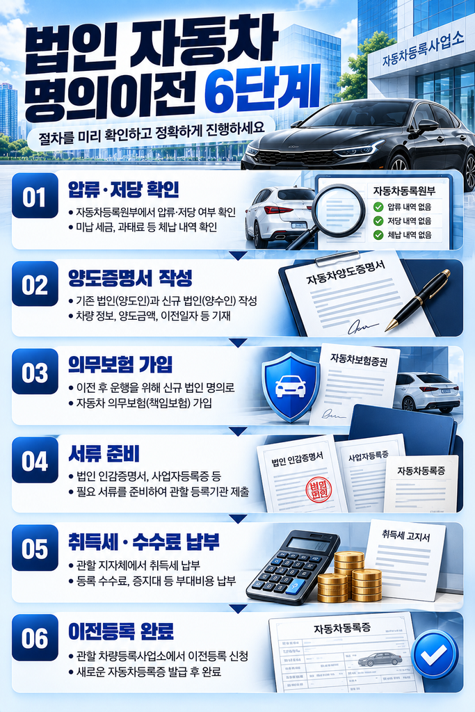 법인 자동차 명의이전 6단계 안내