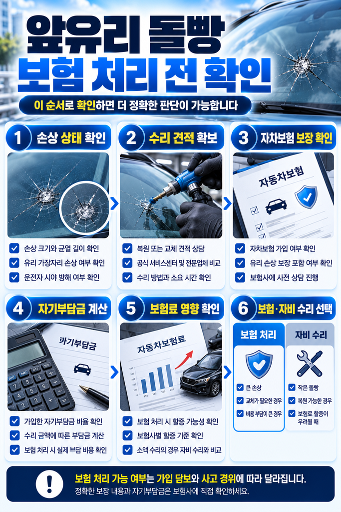앞유리 돌빵 보험 처리 가이드
