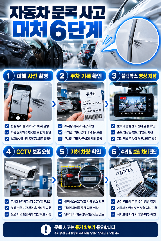 자동차 문콕 사고 대처 6단계