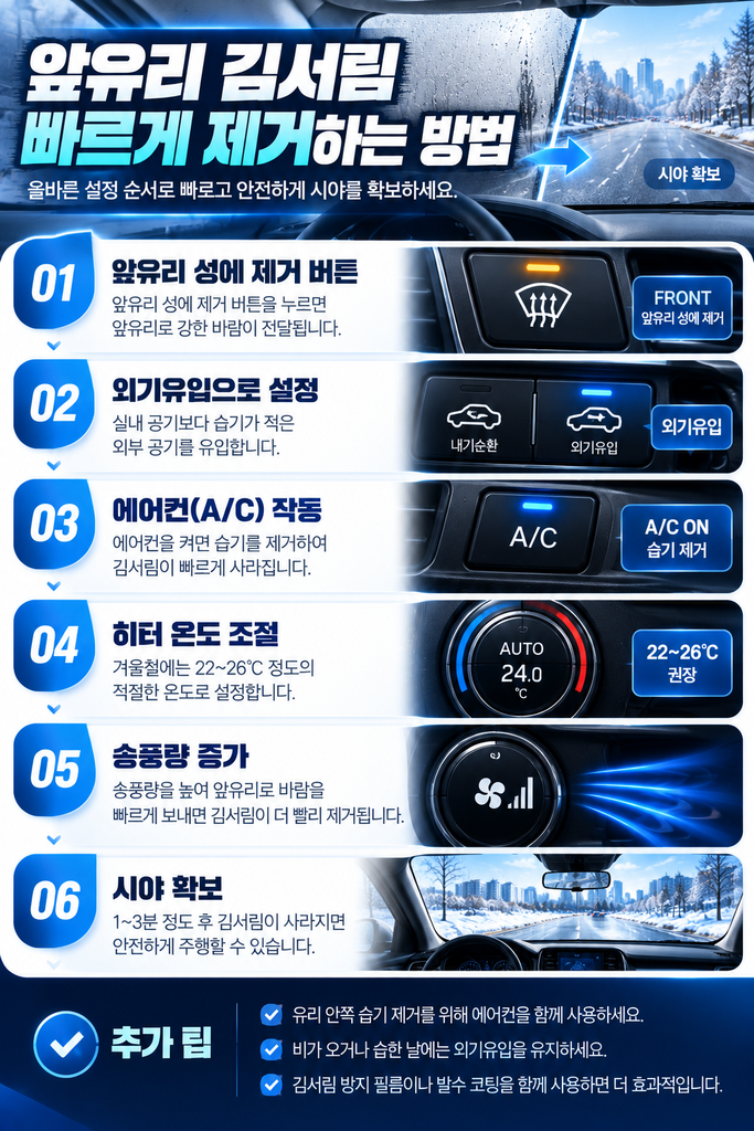 자동차 앞유리 김서림 제거 1