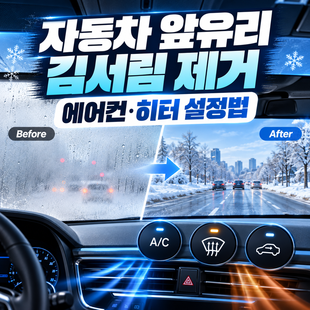자동차 앞유리 김서림 제거