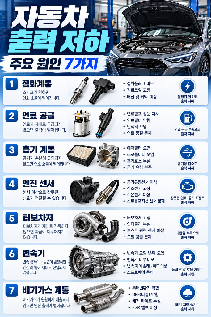 자동차 출력 저하 원인 1