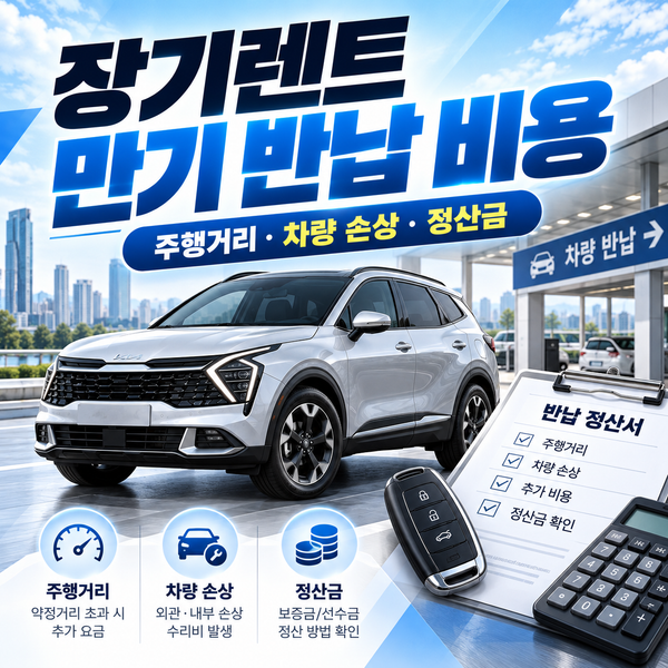 장기렌트 만기 반납 비용